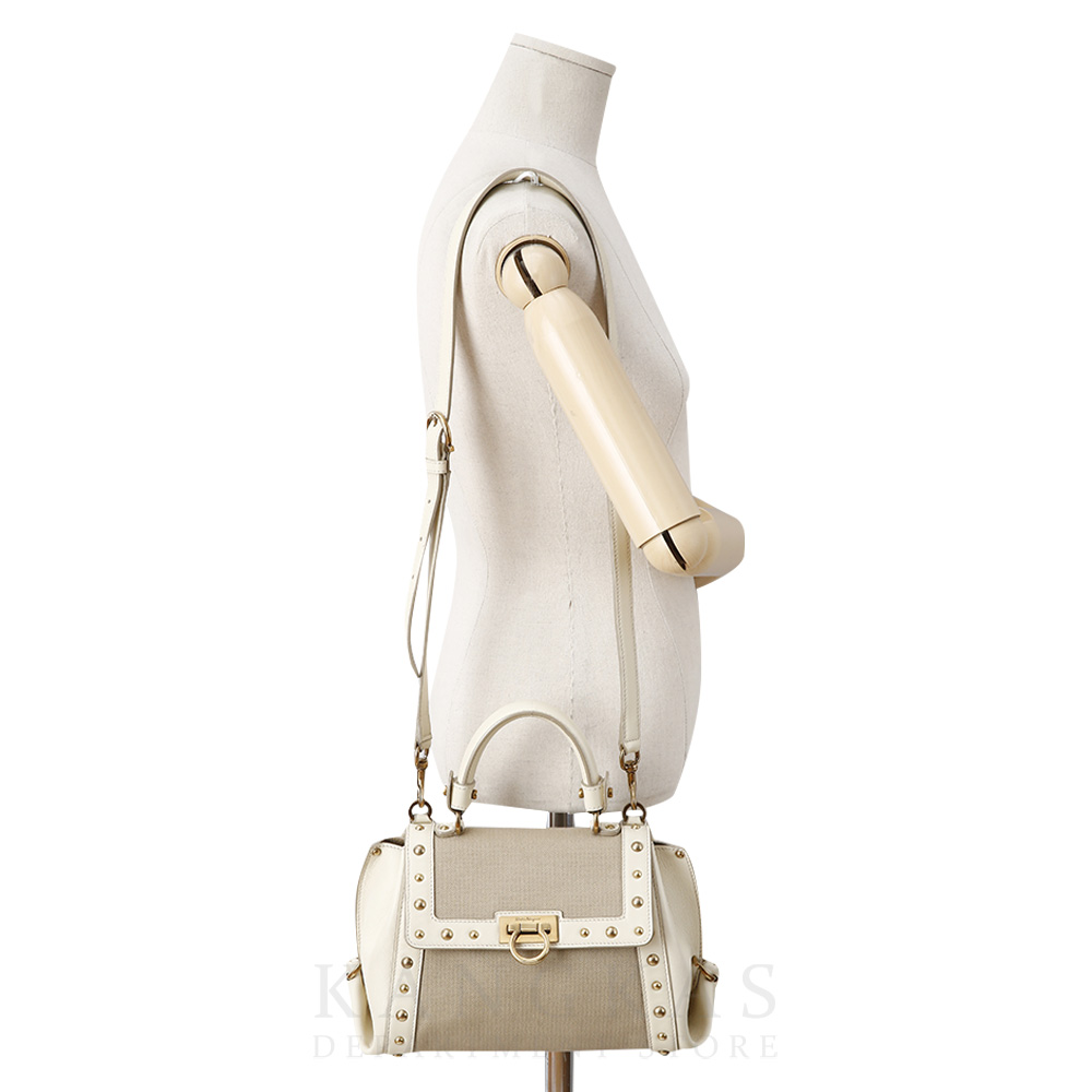 FERRAGAMO(USED)페레가모 패브릭 소피아백